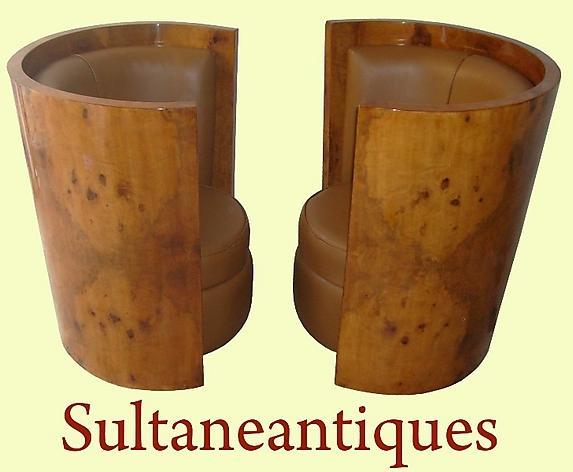 TO DIE FOR!! stunning pair Art Deco style chairs.