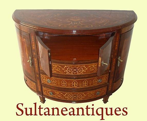 English 1930s Rosewood and Marquetry Bar