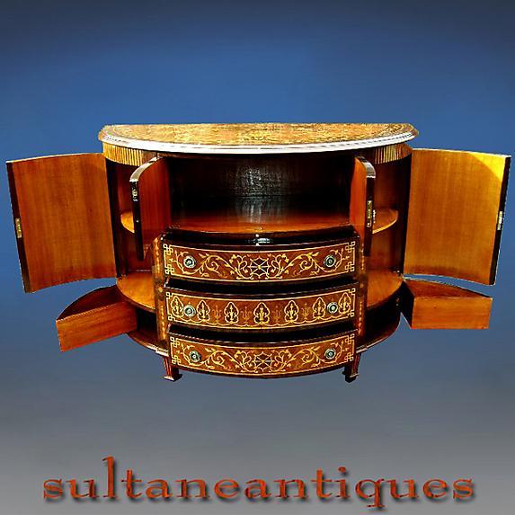 English 1930s Rosewood and Marquetry Bar
