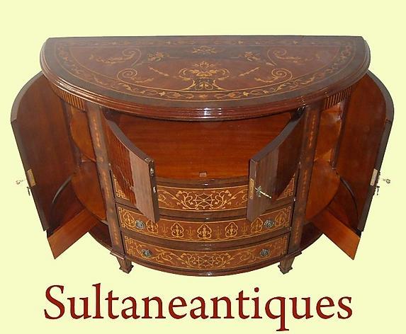 English 1930s Rosewood and Marquetry Bar