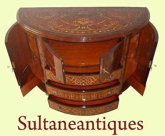 English 1930s Rosewood and Marquetry Bar