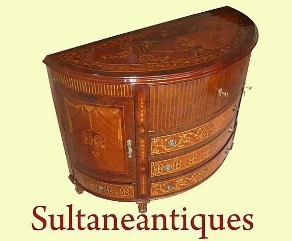 English 1930s Rosewood and Marquetry Bar