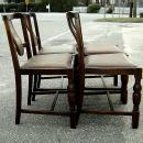 Unusual 1910's set of 4 country Oak chairs