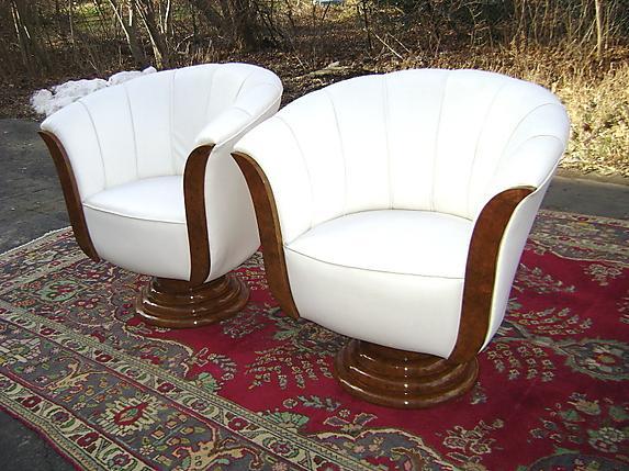 Pair of sensational Art Deco style armchairs.