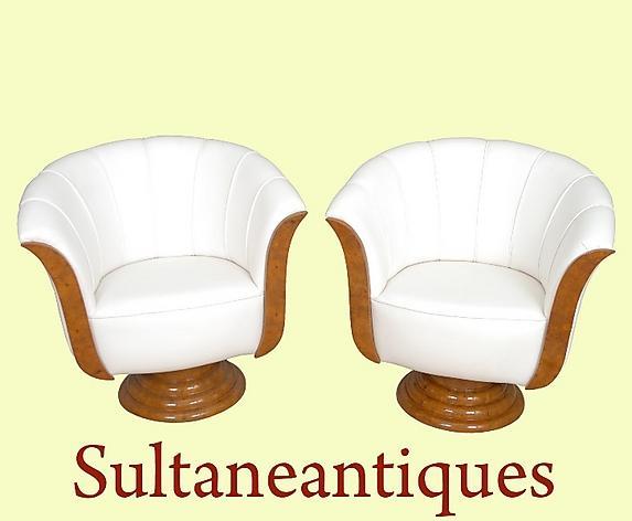 Pair of sensational Art Deco style armchairs.