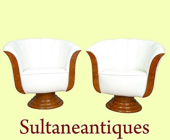 Pair of sensational Art Deco style armchairs.