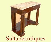 Elegant Biedermeier style Walnut and Brescia console