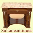 Elegant Biedermeier style Walnut and Brescia console