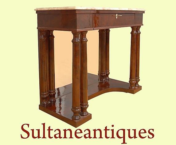 Elegant Biedermeier style Walnut and Brescia console