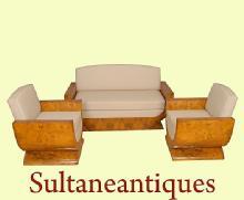 Quality Birds eye maple Salon Set Art Deco inspired