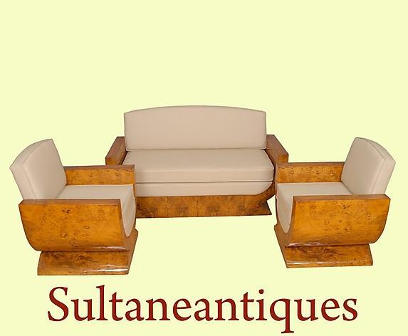 Quality Birds eye maple Salon Set Art Deco inspired