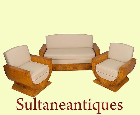 Quality Birds eye maple Salon Set Art Deco inspired