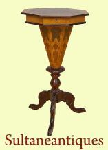 Amazing English Victorian style marquetry Work Table