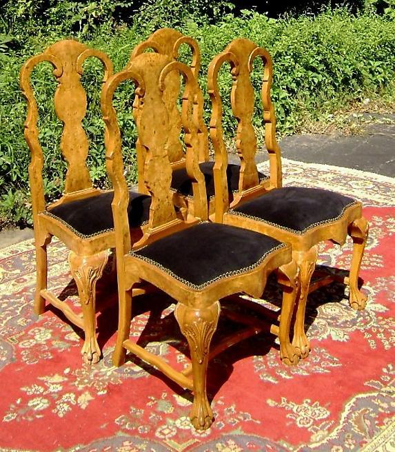 Gorgeous set of 4 Queen Anne Elmwood Chairs