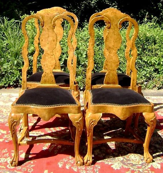 Gorgeous set of 4 Queen Anne Elmwood Chairs