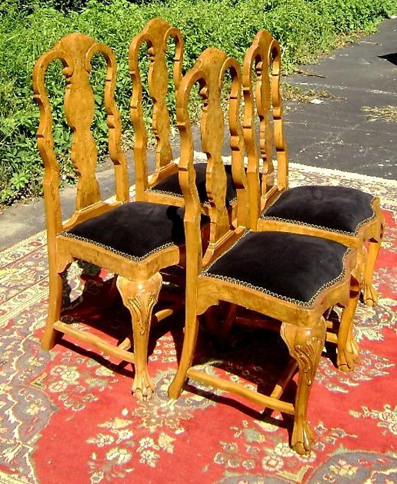 Gorgeous set of 4 Queen Anne Elmwood Chairs