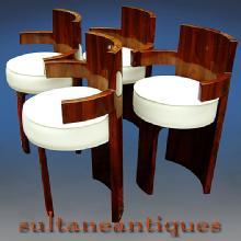 Outstanding set of 4 rosewood armchairs Art Deco style
