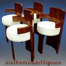 Outstanding set of 4 rosewood armchairs Art Deco style