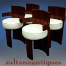 Outstanding set of 4 rosewood armchairs Art Deco style