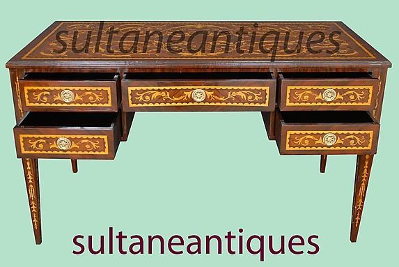 Executive Large Italian 18th C. style marquetry DESK