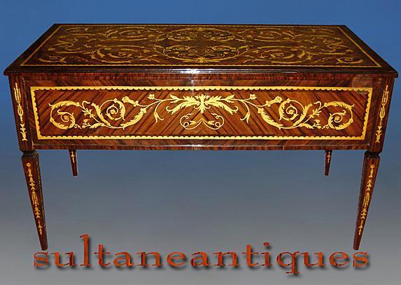 Executive Large Italian 18th C. style marquetry DESK