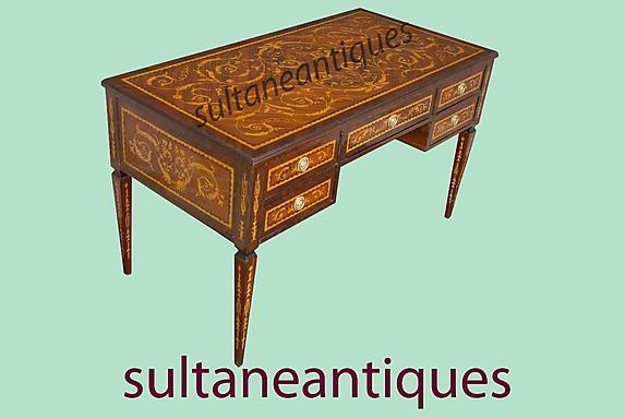 Executive Large Italian 18th C. style marquetry DESK
