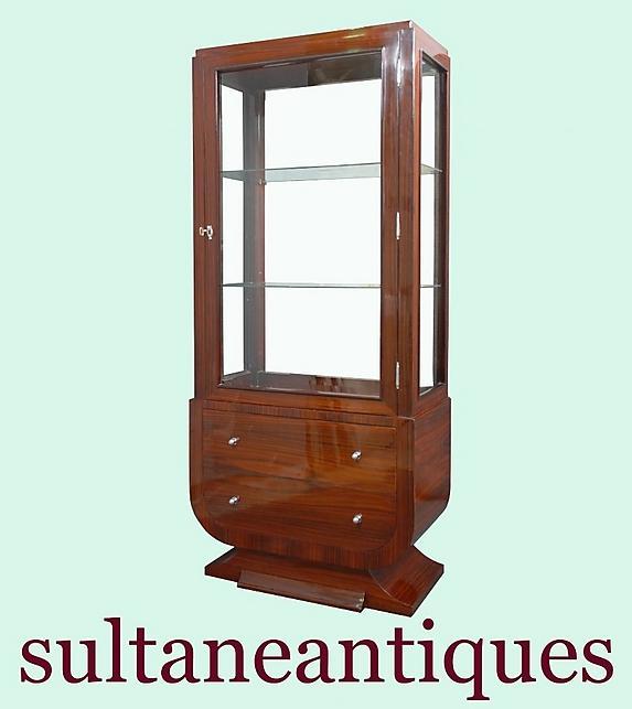 FINE Rosewood Art Deco inspired Vitrine cabinet