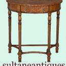 QUALITY English Regency Demi Lune burl walnut console