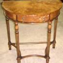 QUALITY English Regency Demi Lune burl walnut console