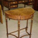 QUALITY English Regency Demi Lune burl walnut console