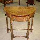 QUALITY English Regency Demi Lune burl walnut console