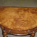 QUALITY English Regency Demi Lune burl walnut console