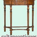 QUALITY English Regency Demi Lune burl walnut console