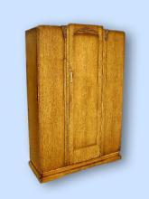 QUALITY Antique English blonde oak gothic armoire