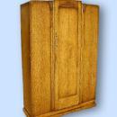 QUALITY Antique English blonde oak gothic armoire