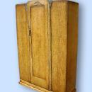 QUALITY Antique English blonde oak gothic armoire