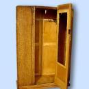 QUALITY Antique English blonde oak gothic armoire