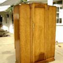 QUALITY Antique English blonde oak gothic armoire