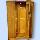 QUALITY Antique English blonde oak gothic armoire