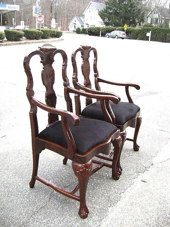 QUALITY Pair of Queen Anne style Mahogany armchairs