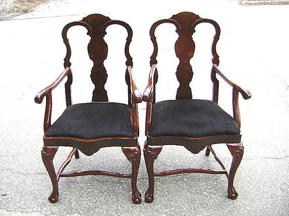 QUALITY Pair of Queen Anne style Mahogany armchairs