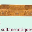 Fantastic olive wood Art Deco style Desk coffee table