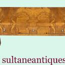 Fantastic olive wood Art Deco style Desk coffee table