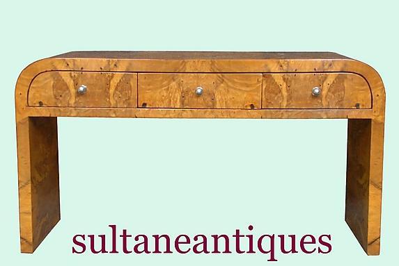 Fantastic olive wood Art Deco style Desk coffee table
