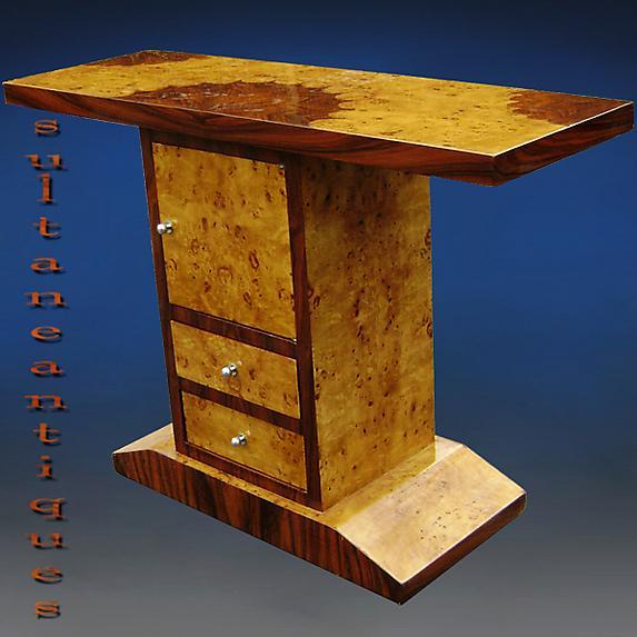 MASTERPIECE Art Deco style marquetry console