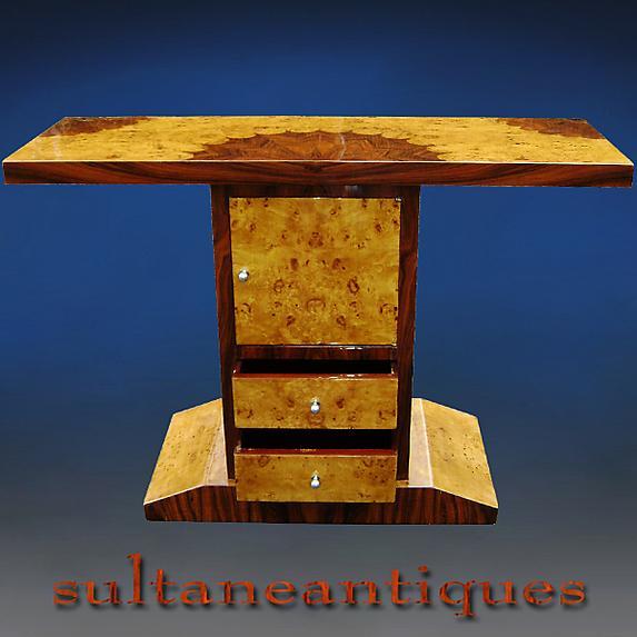 MASTERPIECE Art Deco style marquetry console