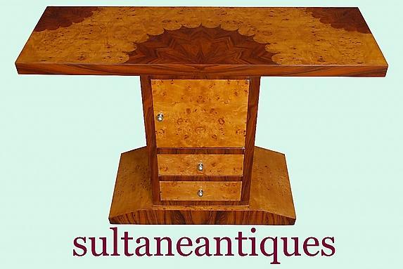MASTERPIECE Art Deco style marquetry console