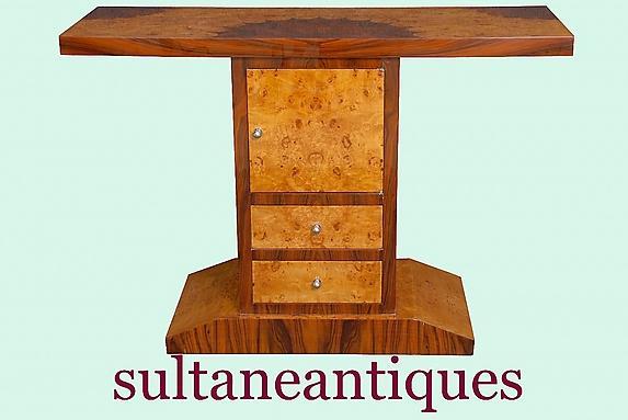 MASTERPIECE Art Deco style marquetry console