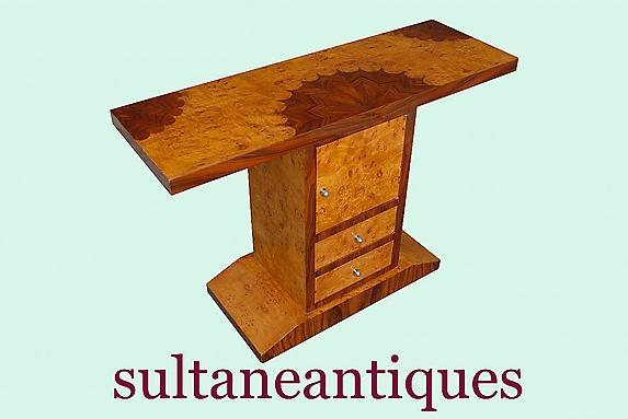 MASTERPIECE Art Deco style marquetry console