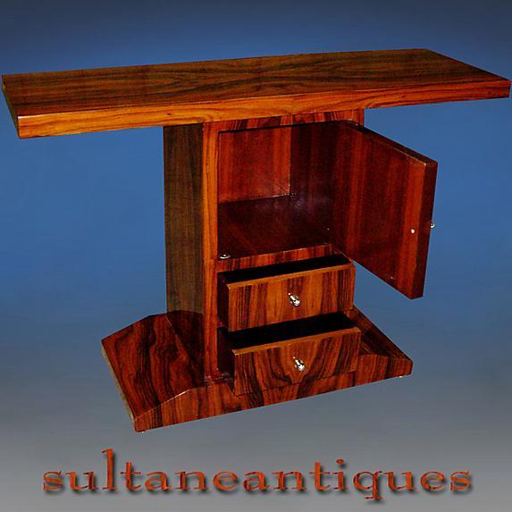 Rosewood bookmatched top quality Art Deco style console